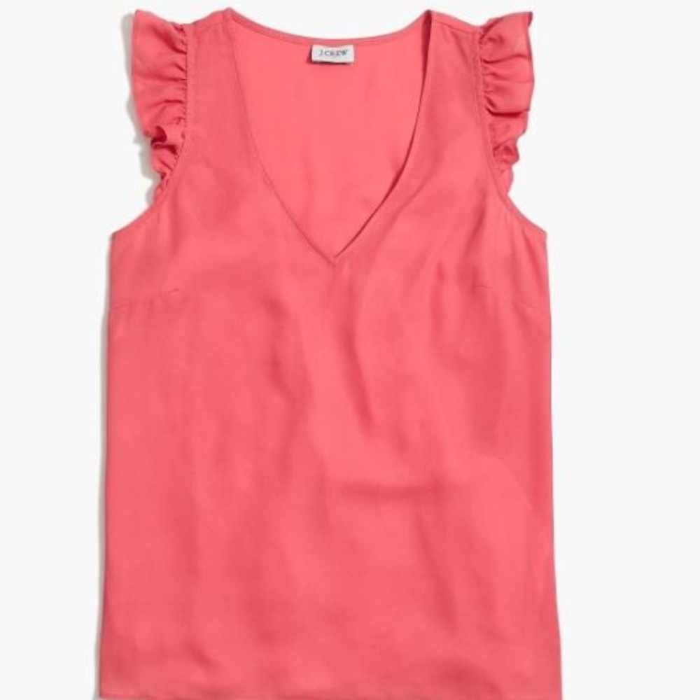 J. Crew~Sleeveless  Ruffle Top